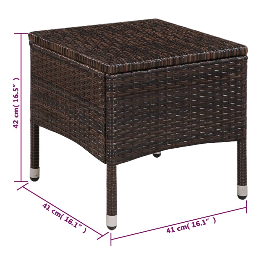 Sedia Da Esterno Con Sgabello E Cuscini In Polyrattan Marrone