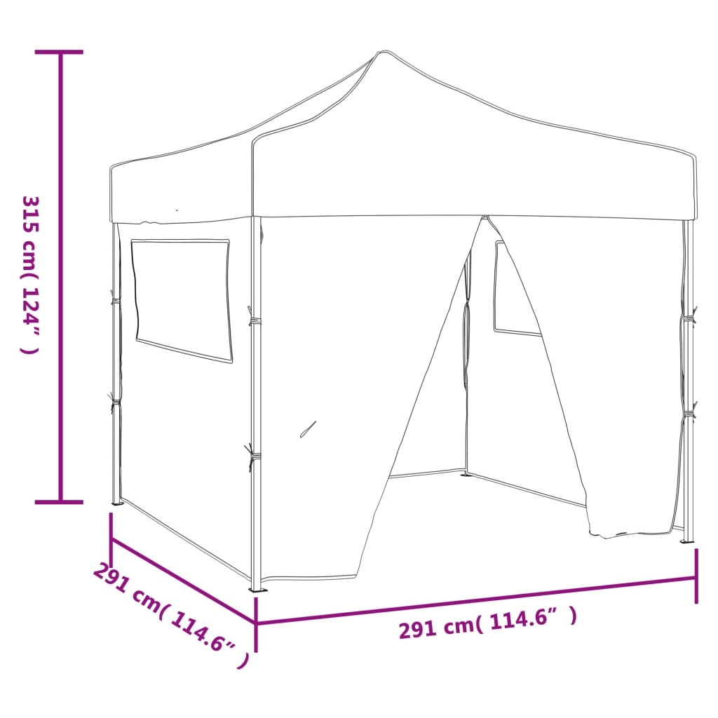 Tenda Pieghevole Blu 3 X 3 M Con 4 Pareti Blu