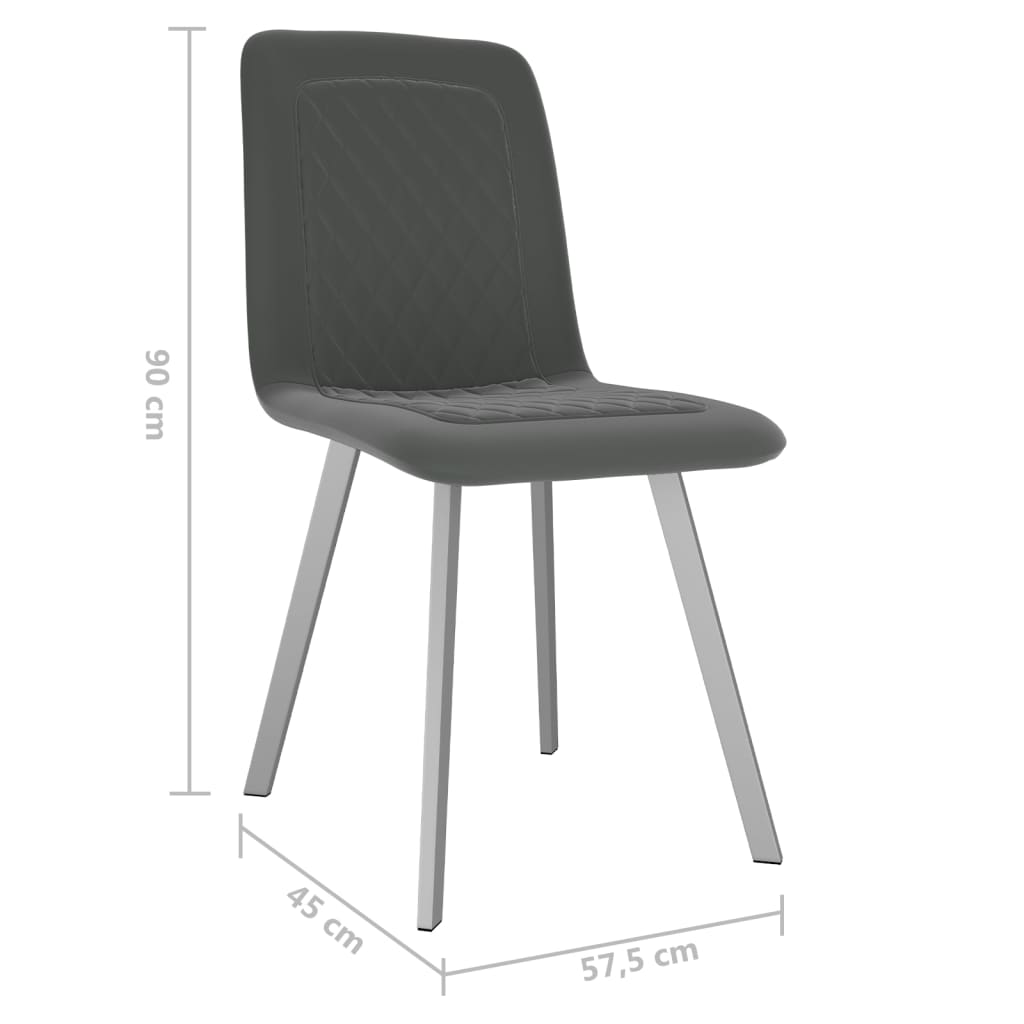 Sedie Da Pranzo 2 Pz Grigie In Velluto