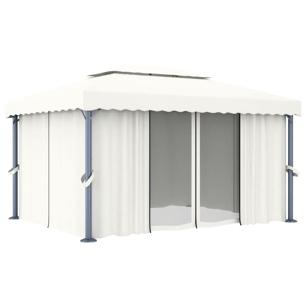 Gazebo Con Tende 3X3 Cm Alluminio