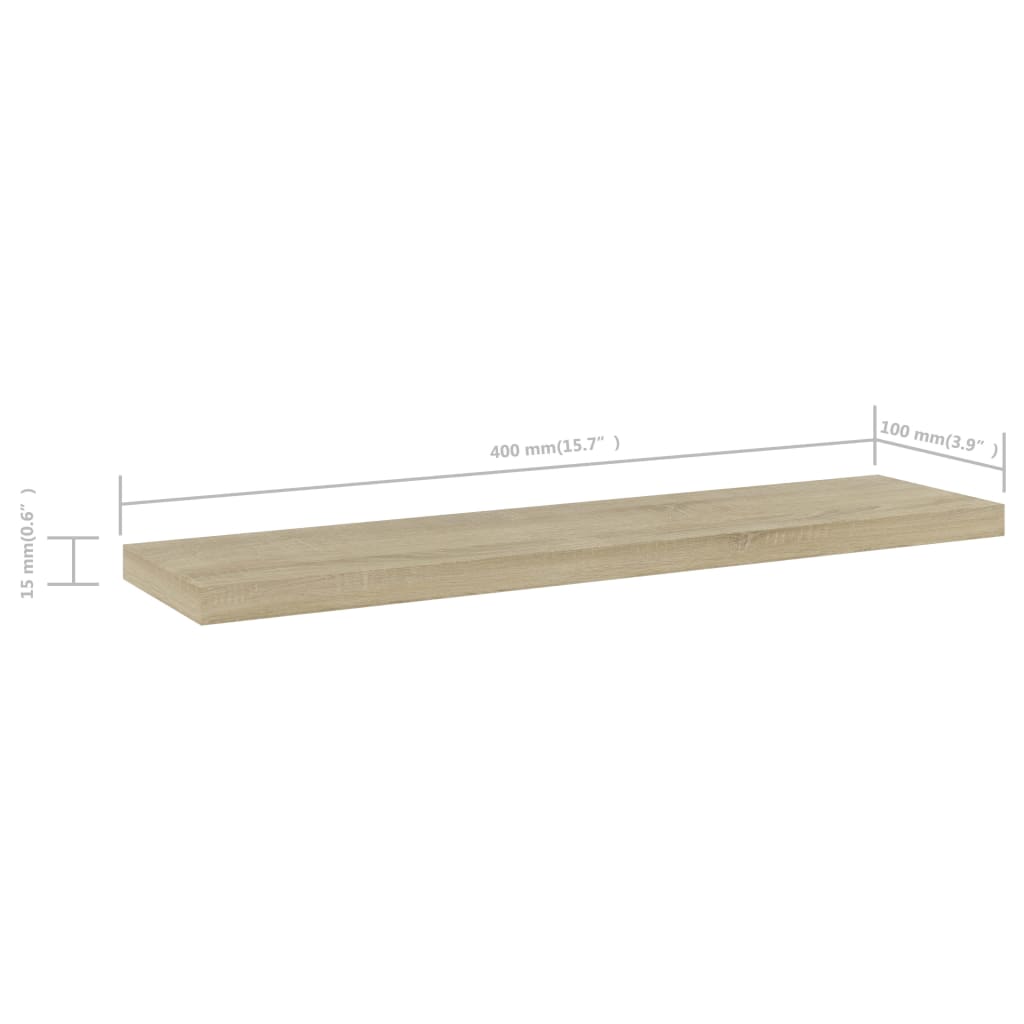 Ripiani Per Libreria 4Pz Rovere Sonoma 40X10X1,5Cm Multistrato Grigio Cemento