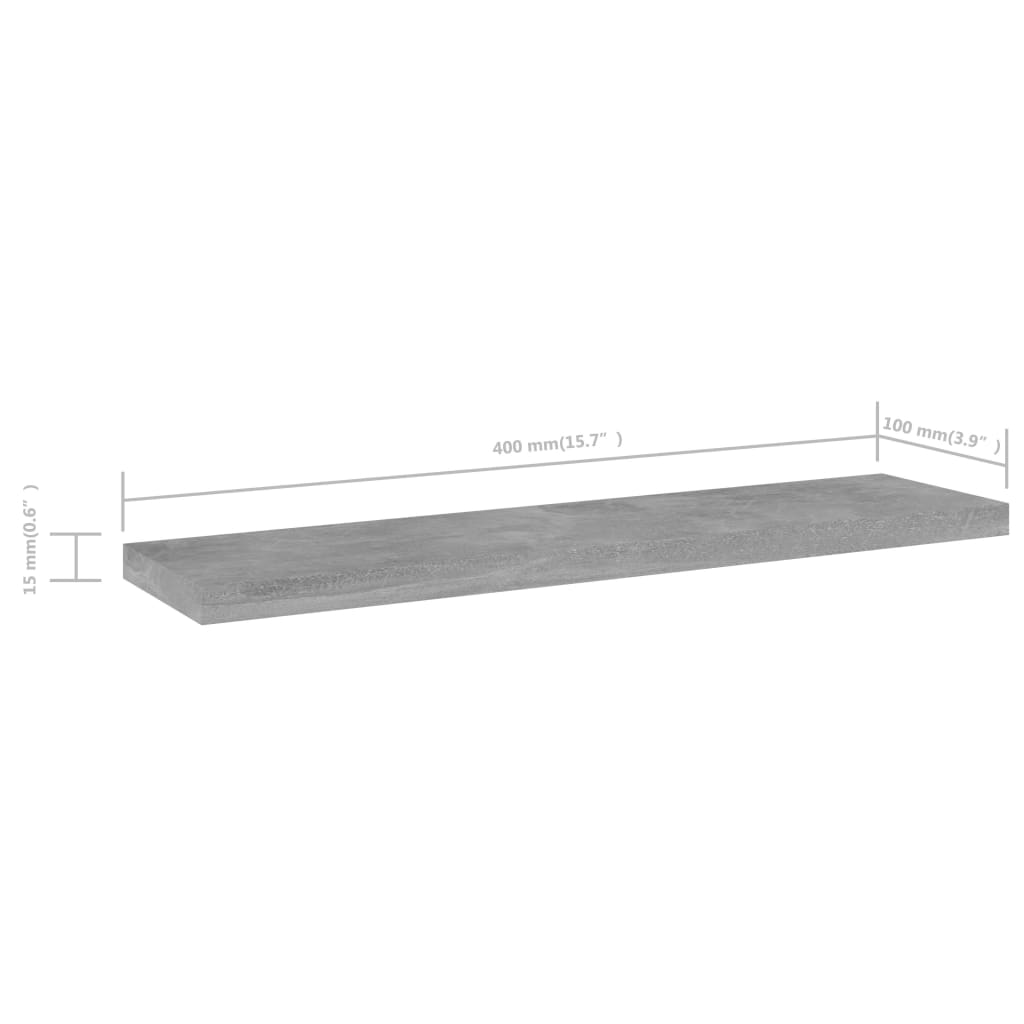 Ripiani Per Libreria 4Pz Grigio Cemento 40X10X1,5Cm Multistrato Grigio Cemento