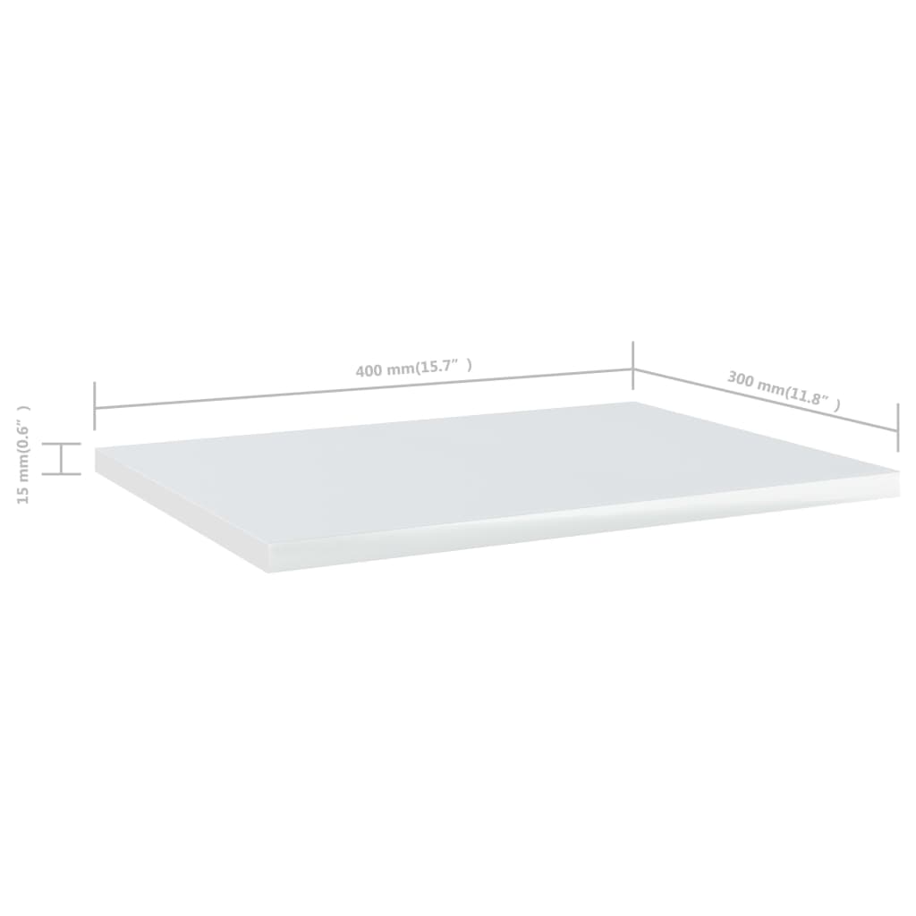 Ripiani Per Libreria 4 Pz Bianco Lucido 40X30X1,5Cm Multistrato Grigio Cemento