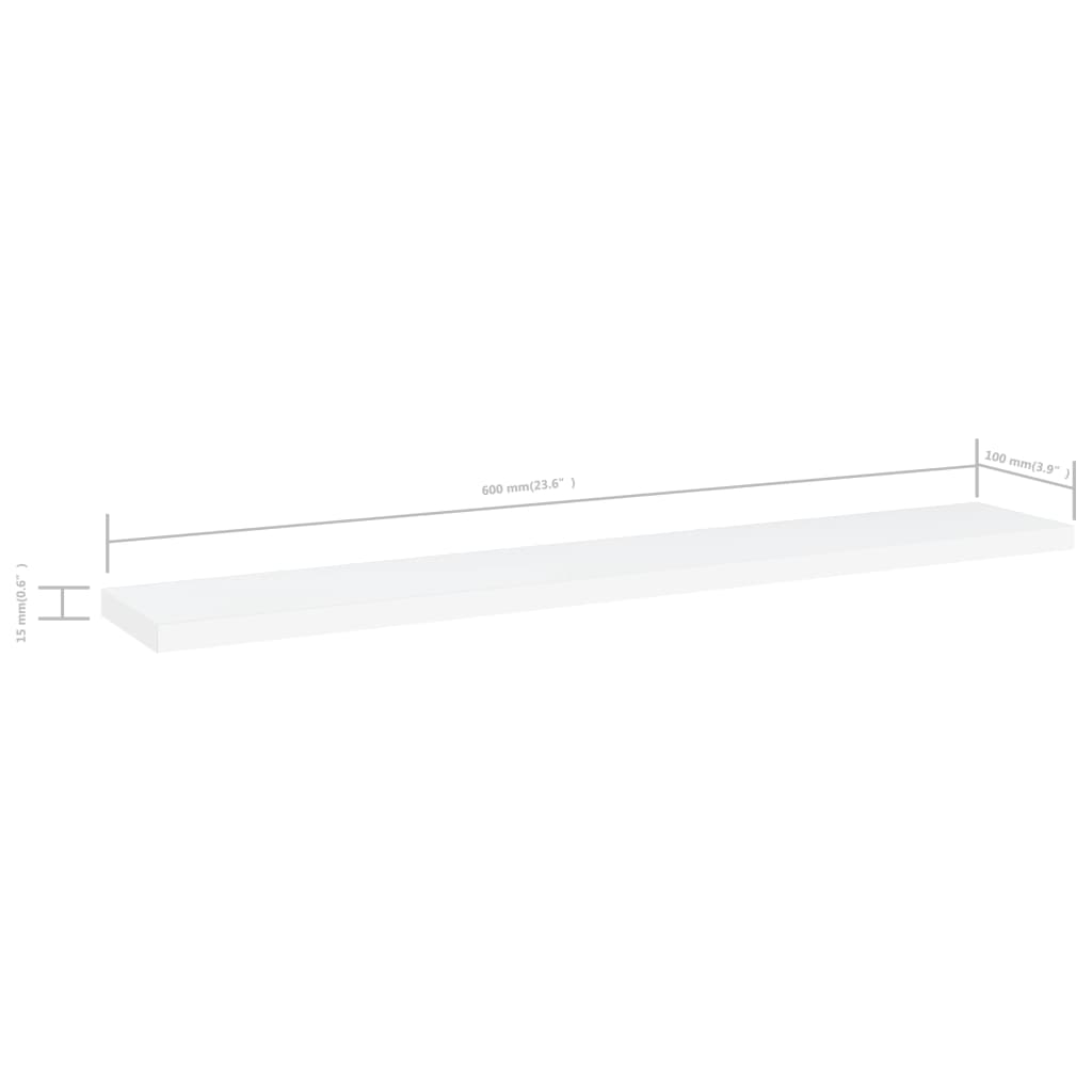 Ripiani Per Libreria 8Pz Bianchi 60X10X1,5 Cm Legno Multistrato Grigio Cemento