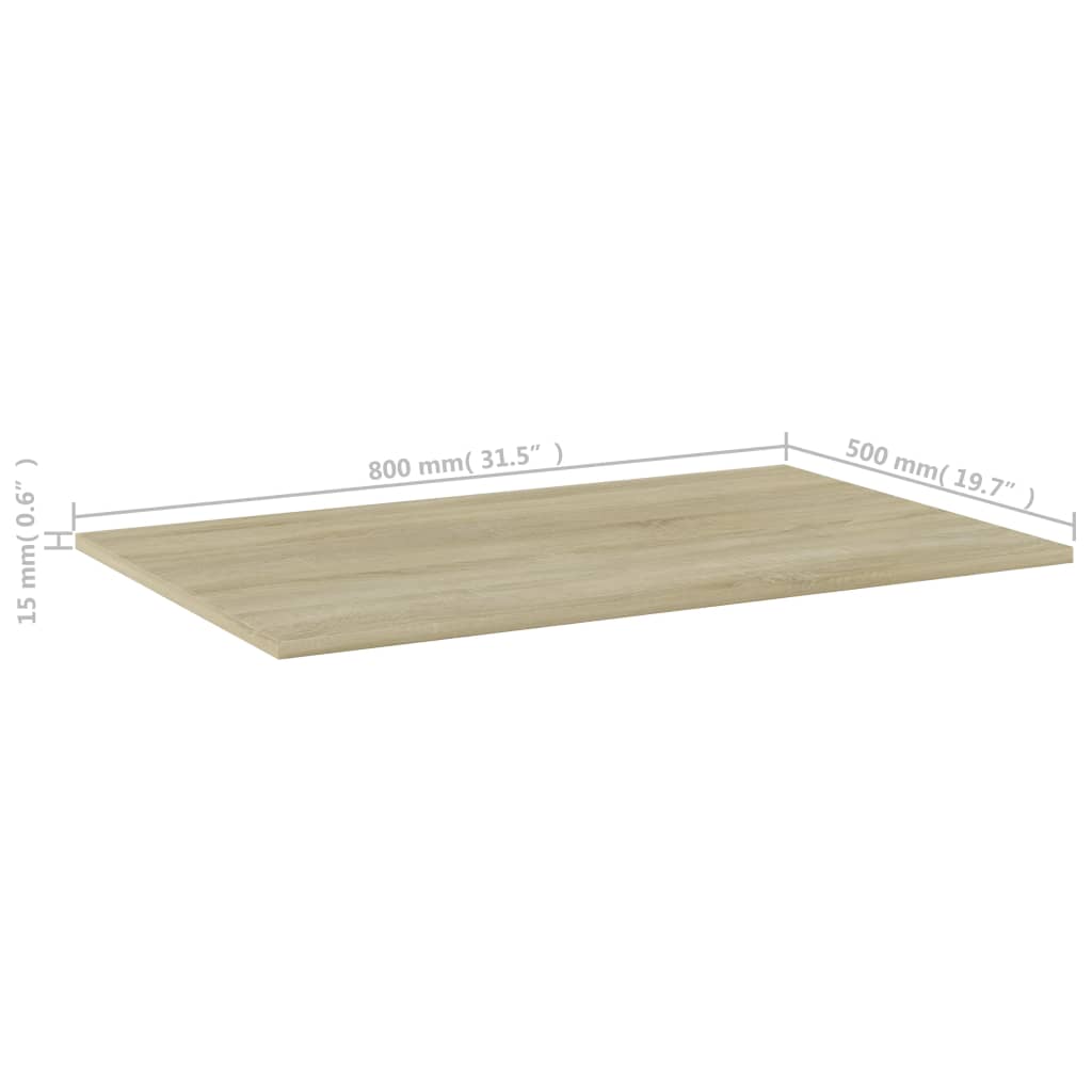 Ripiani Per Libreria 4Pz Rovere Sonoma 80X50X1,5Cm Multistrato