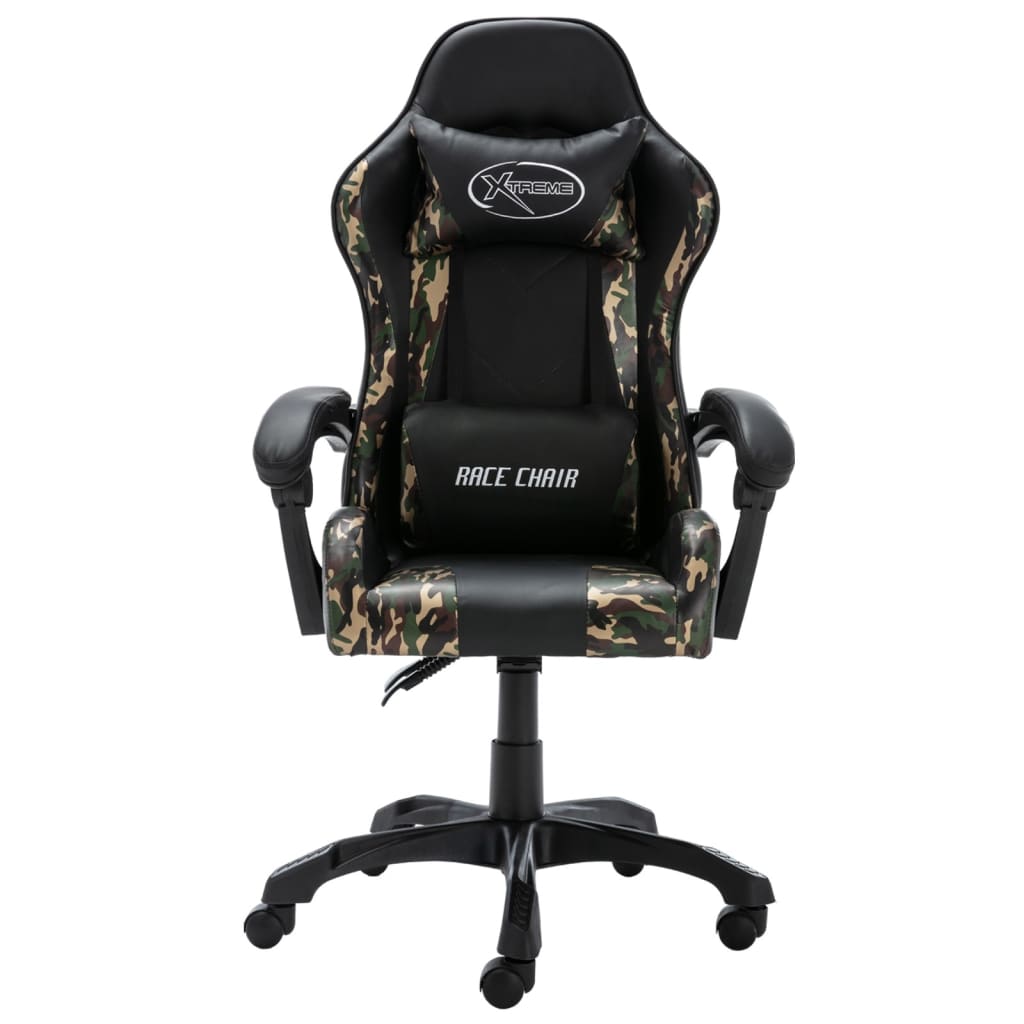 Sedia Da Gaming Nera E Mimetica In Similpelle