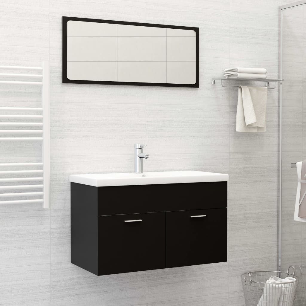 Set Mobili Da Bagno In Truciolato Nero