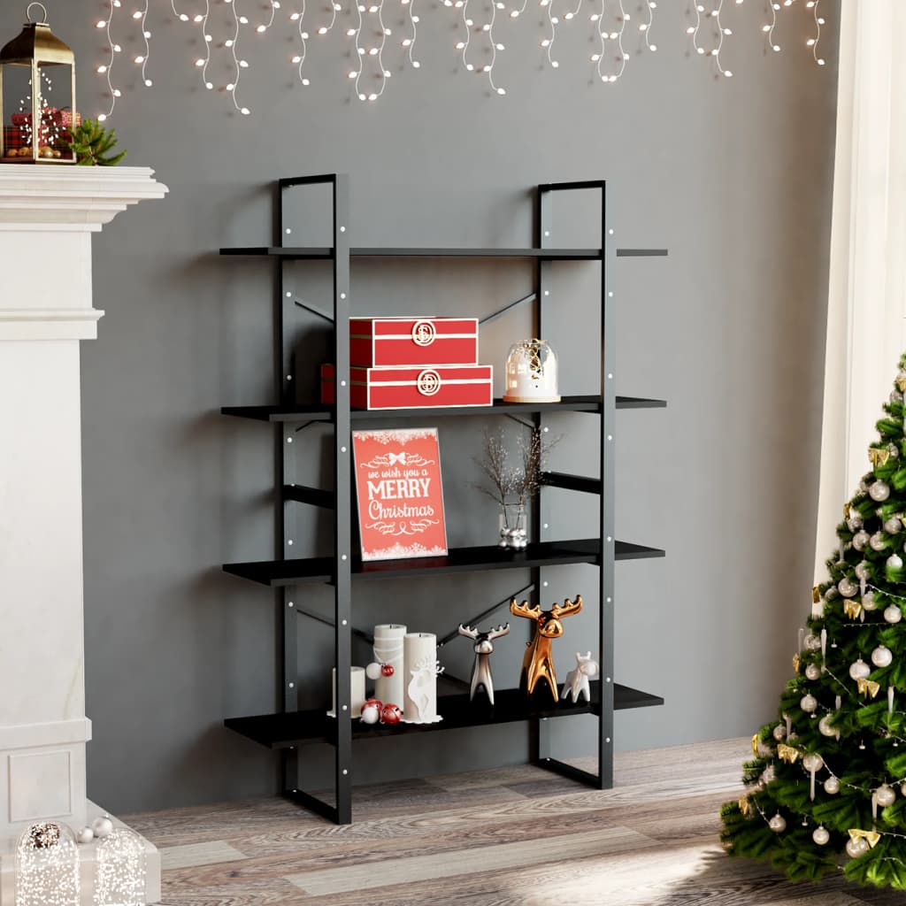 Libreria A 2 Ripiani Nera 100X30X In Nero