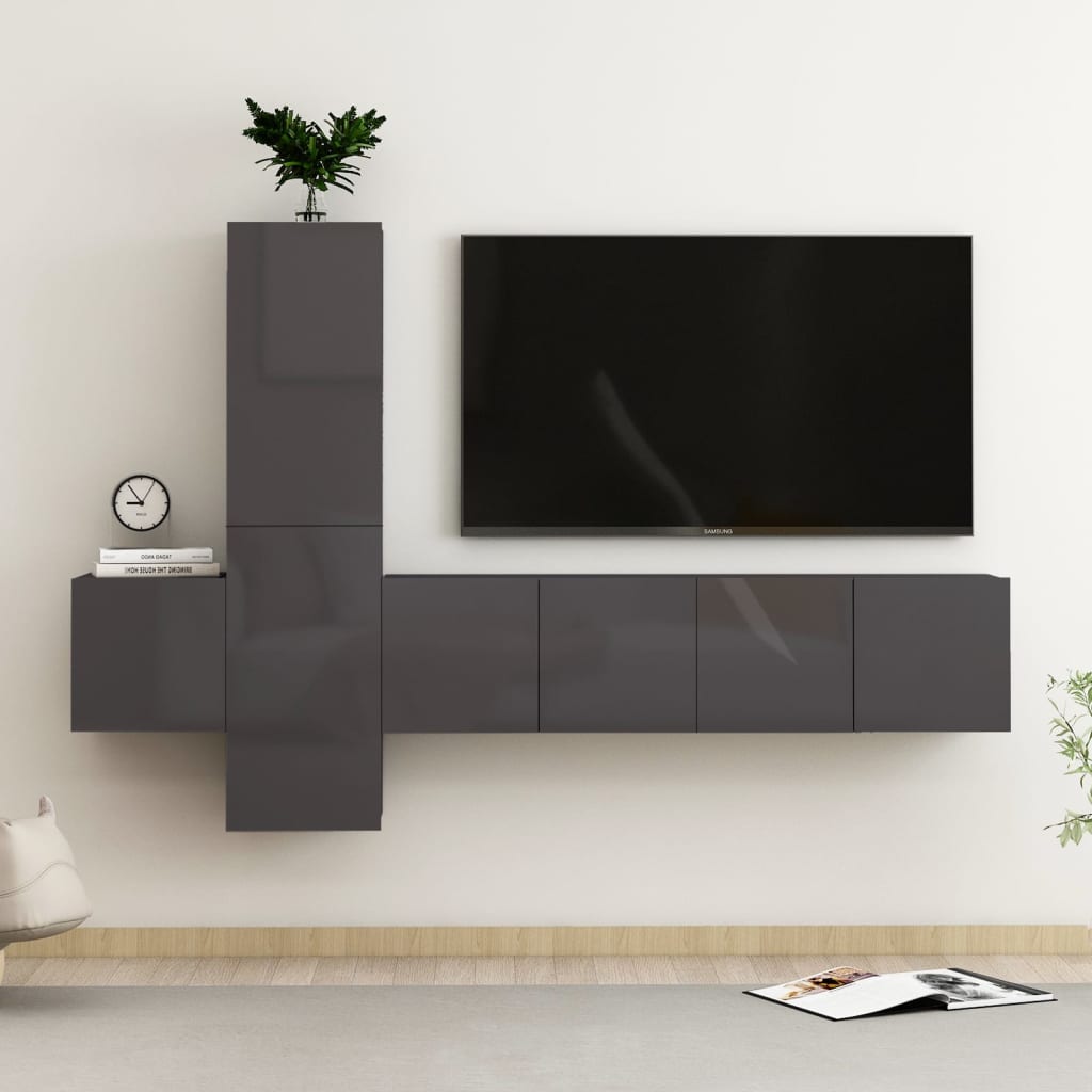 Mobili Tv A Parete 3 Pz In Legno Multistrato