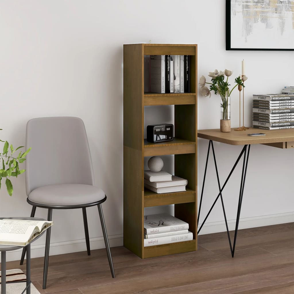Libreria/Divisorio Ambra 40X30X167,5 Cm In Massello Di Pino Marrone Ambrato
