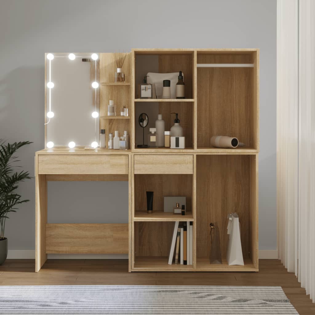 Toeletta Con Led E Armadietti In Legno Multistrato