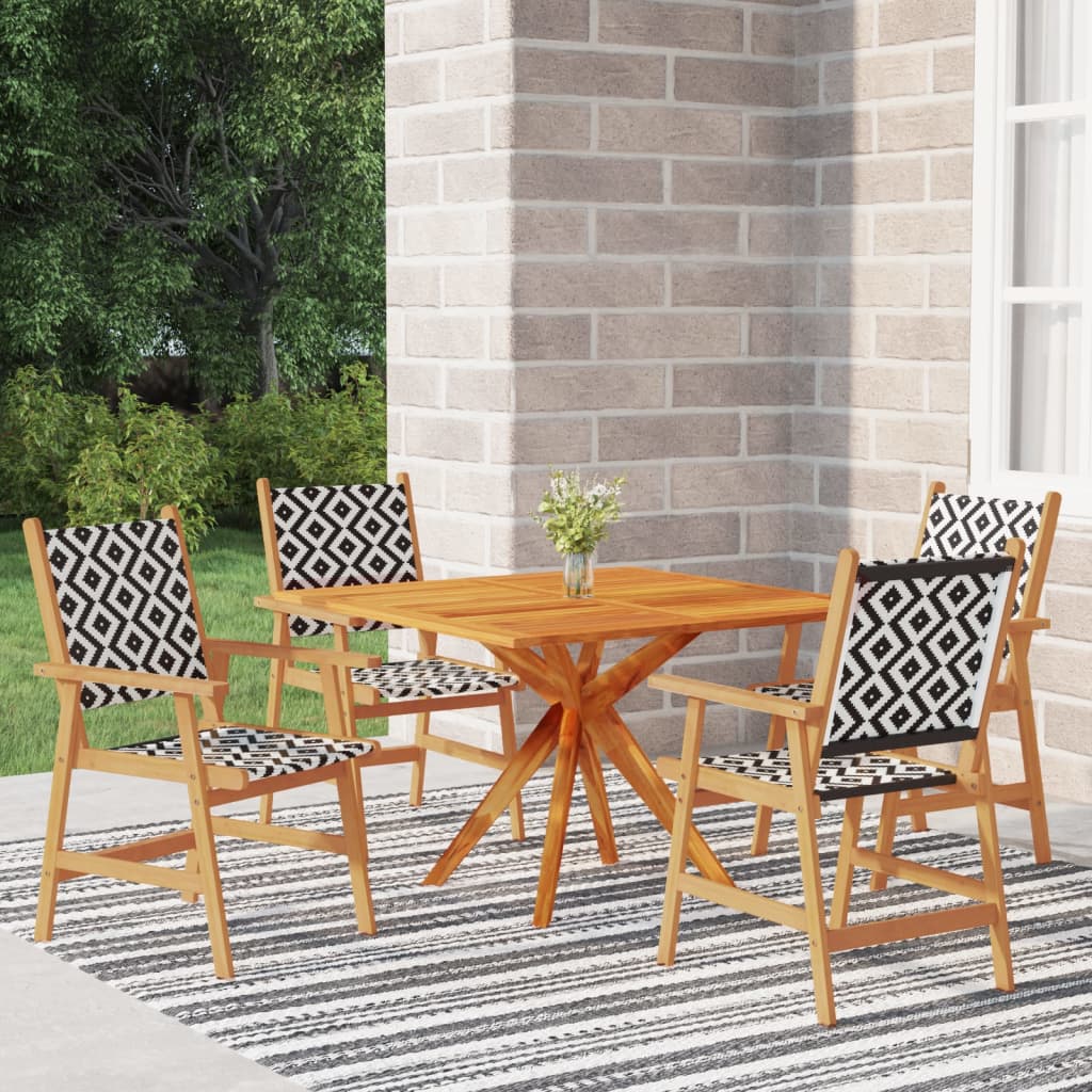 Set Mobili Da Pranzo Per Giardino 5 Pz Legno Massello Di Acacia