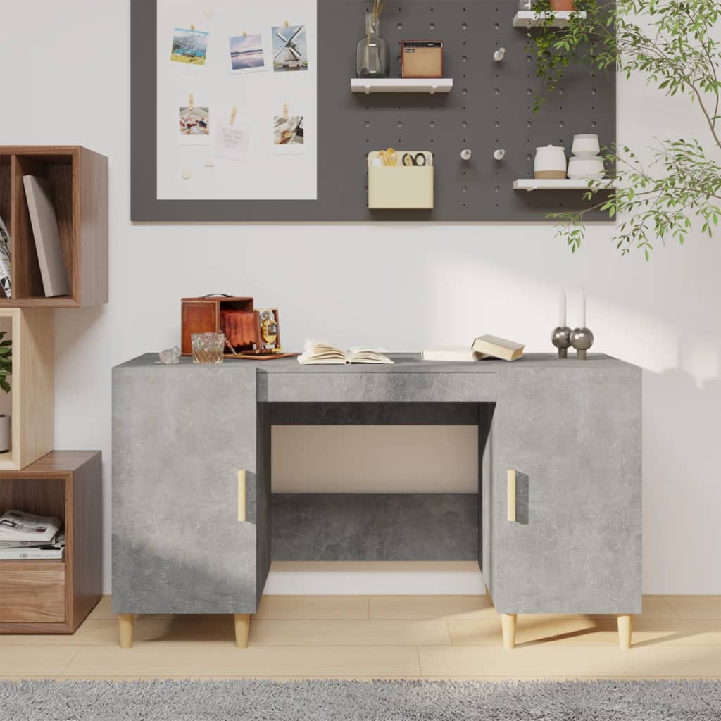 Scrivania Bianca 140X50X75 Cm In Legno Multistrato