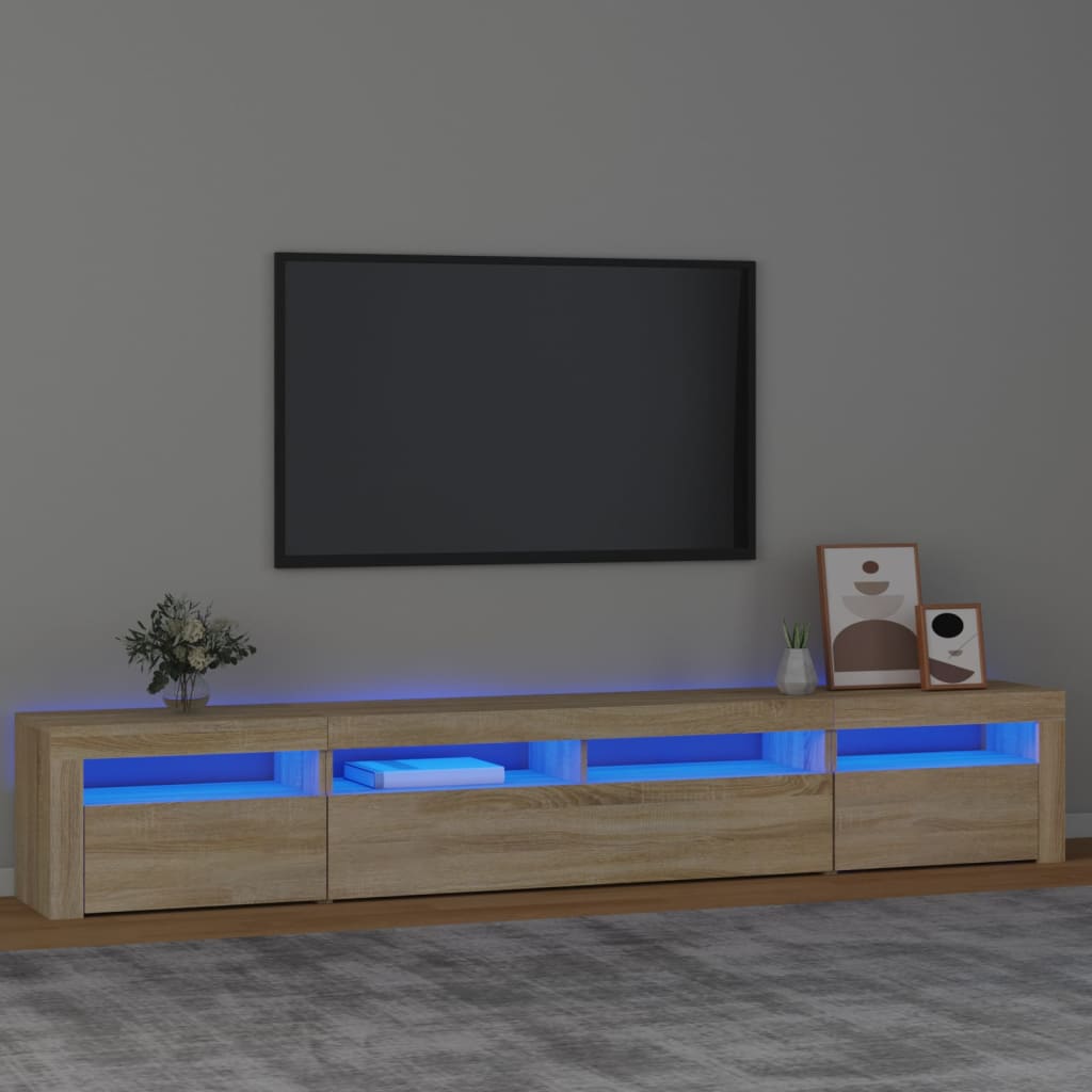 Mobile Porta Tv Con Luci Led 180X35X40 Cm Rovere Sonoma