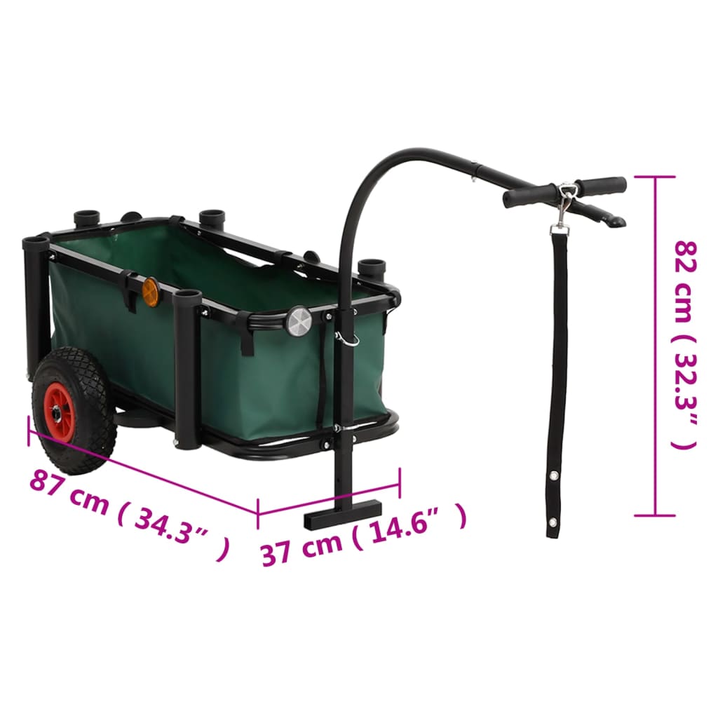 Carrello Da Pesca Con Borsa Acciaio Nero