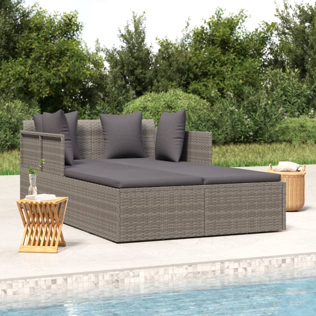 Lettino Con Cuscini 182X118X63 Cm In Polyrattan