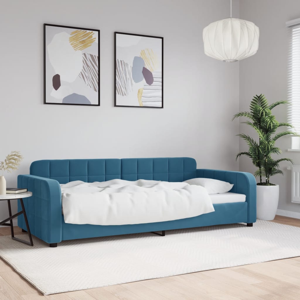 Letto Da Giorno In Velluto Blu