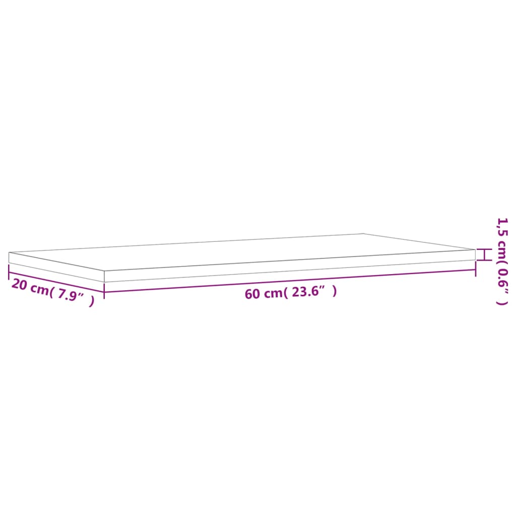Mensole Parete 4Pz Rovere Fumo 60X20X1,5 Cm Legno Multistrato