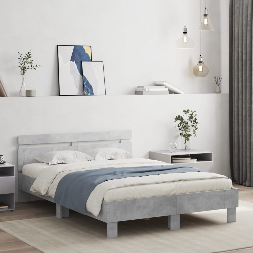 Giroletto Con Testiera E Led Grigio Cemento
