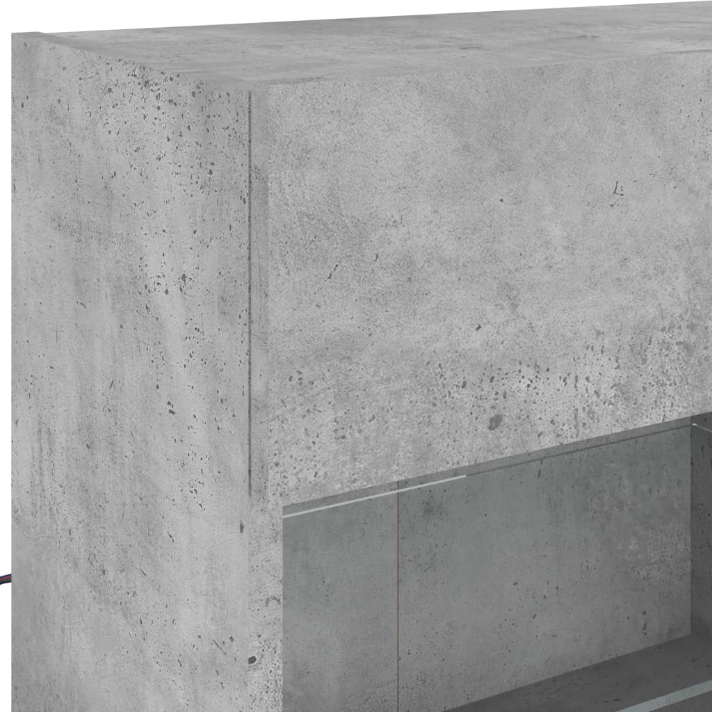 Mobile Tv A Parete Con Luci Led 98,5X30X60,5 Cm Grigio Cemento