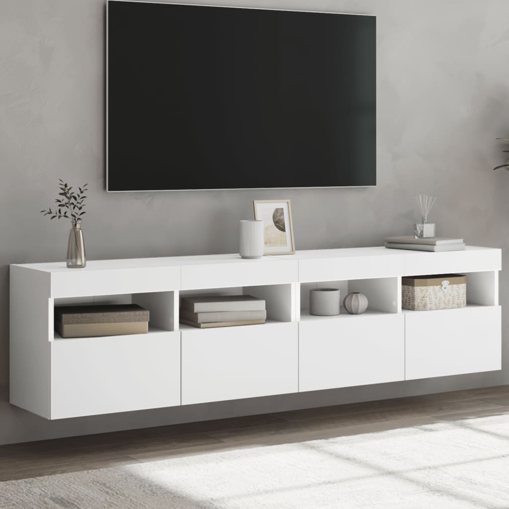 Mobile Tv A Parete Con Luci Led 60X30X40 Cm