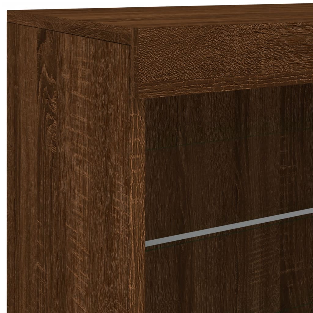 Credenza Con Luci Led Rovere Marrone 181,5X37X67 Cm