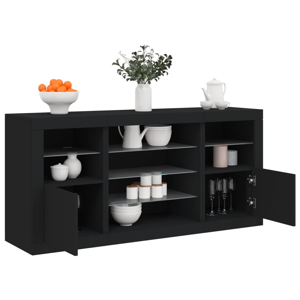 Credenza Con Luci Led Bianca 142,5X37X67 Cm