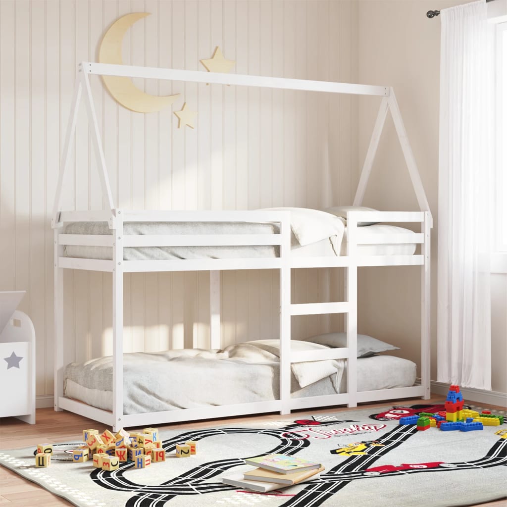 Letto A Castello Senza Materasso 90X190Cm Massello Pino