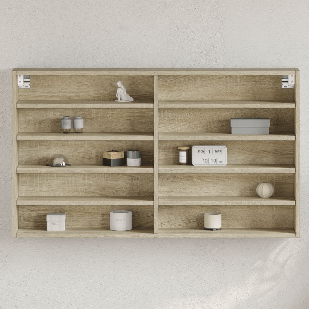 Armadietto Vetrina 100X8,5X50Cm Legno Multistrato Rovere Sonoma