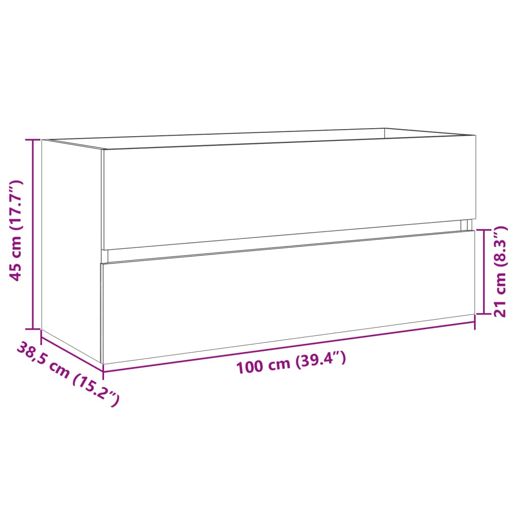 Mobile Lavabo Bagno Rovere Sonoma 100X38,5X45 Cm In Truciolato Rovere Sonoma