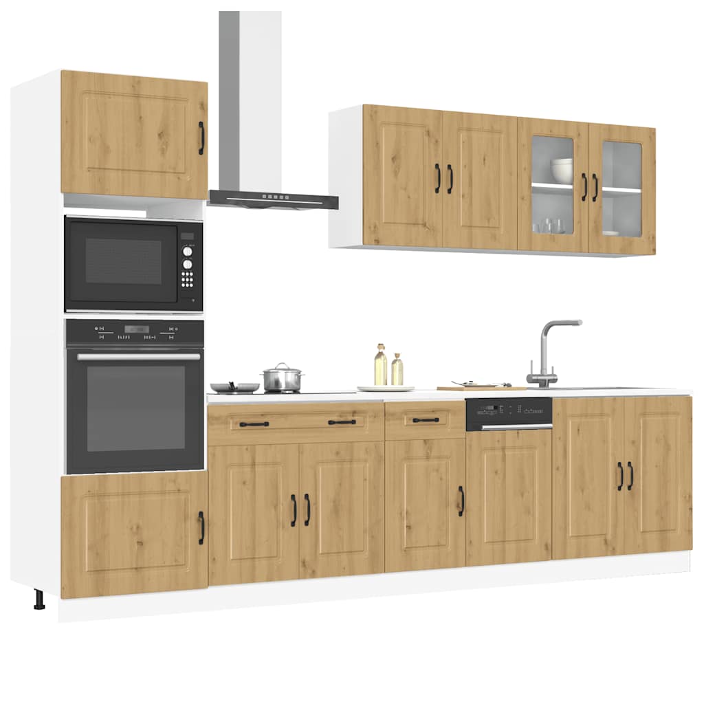 Set Mobili Da Cucina 7 Pz Kalmar Neri Legno Multistrato