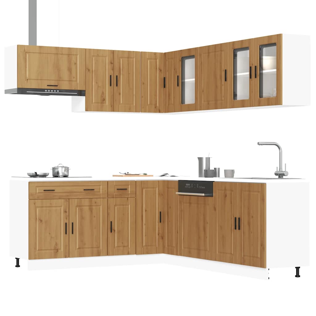 Set Mobili Da Cucina 11 Pz Porto Neri Legno Multistrato