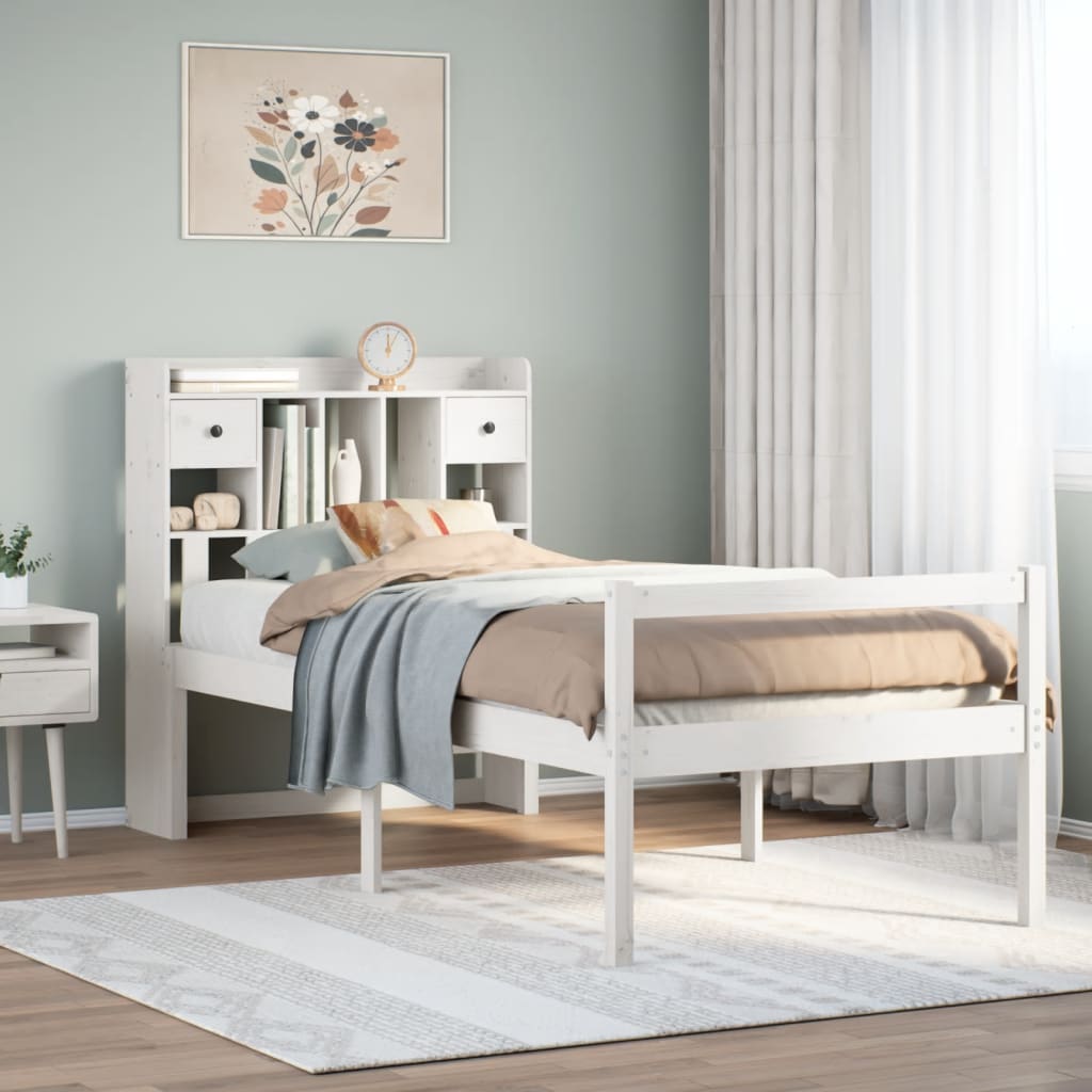 Letto Libreria Senza Materasso Legno Di Pino