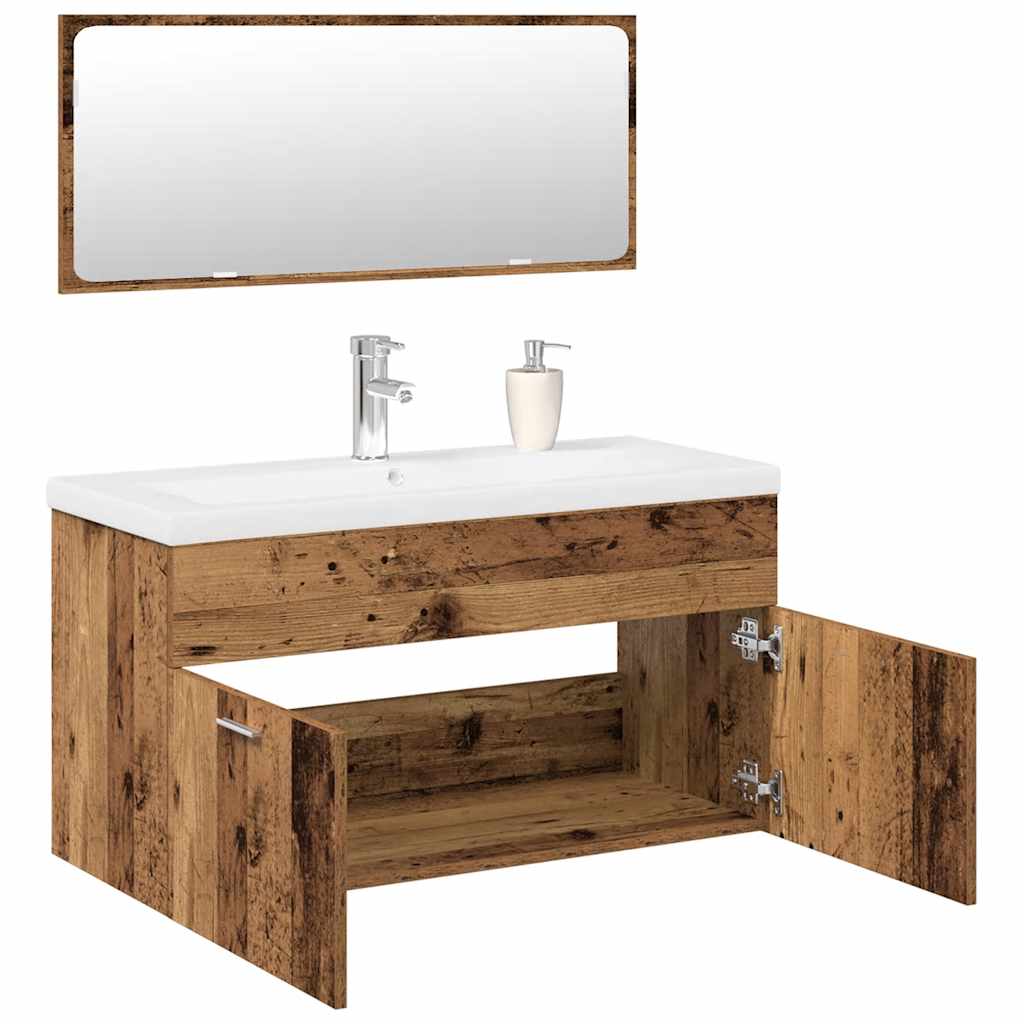 Set Mobili Da Bagno 3 Pz Legno Multistrato
