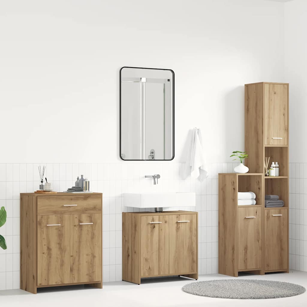 Set Mobili Da Bagno 4 Pz In Legno Multistrato