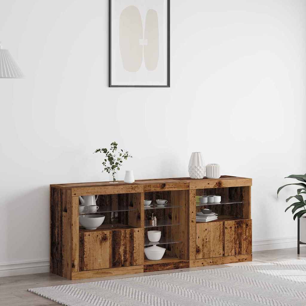 Credenza Con Luci Led Bianca 162X37X67 Cm