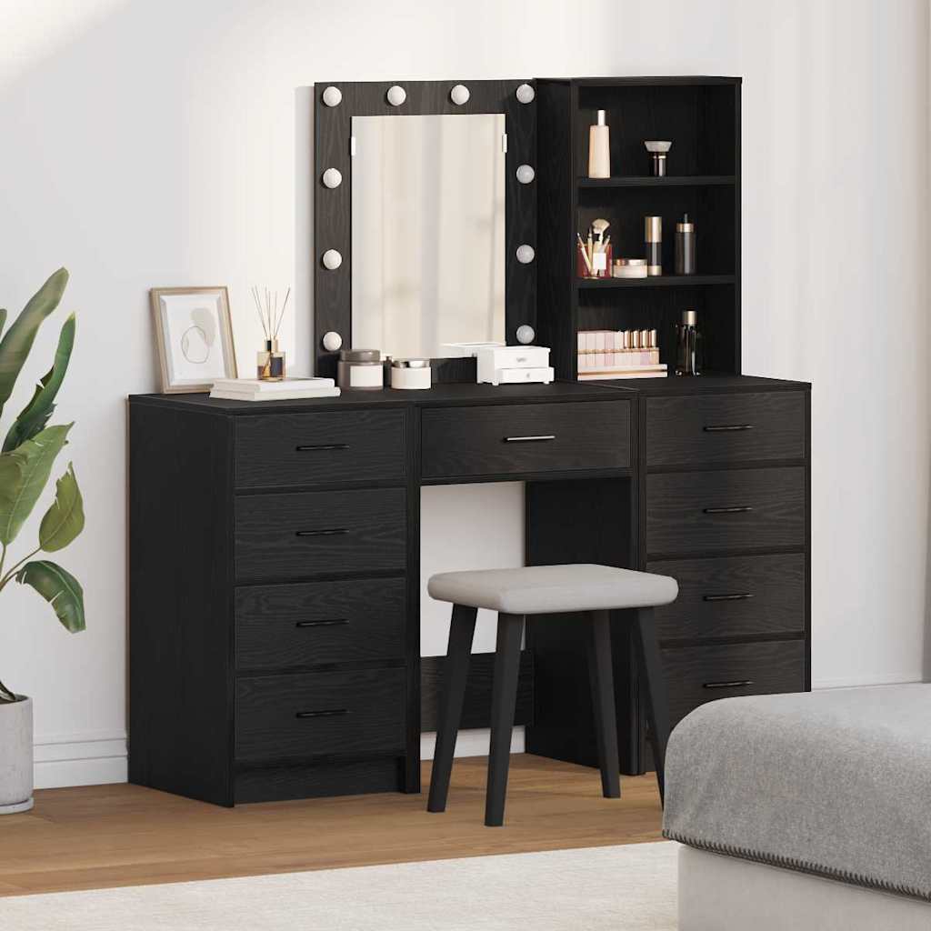 Tavolo Da Trucco Con Cassetto 3 Pcs Marrone Legno Multistrato