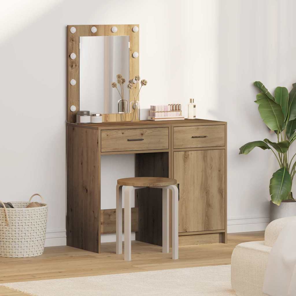 Tavolo Da Trucco Con Cassetto 2 Pcs Grigio 50 X 41 X 135 Cm