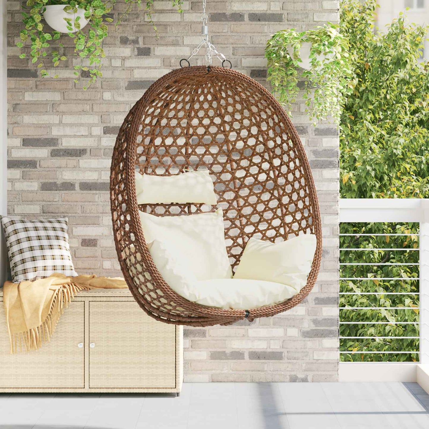 Sedia A Uovo Sospesa Senza Supporto Polyrattan