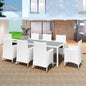 Set Mobili Da Pranzo Da Giardino 9Pz E Cuscini Polyrattan