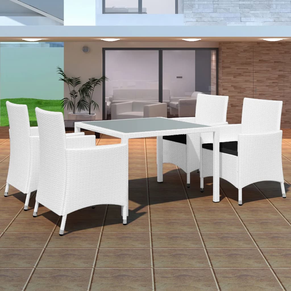Set Mobili Da Pranzo Da Giardino 9Pz E Cuscini Polyrattan