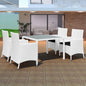 Set Mobili Da Pranzo Da Giardino 9Pz E Cuscini Polyrattan