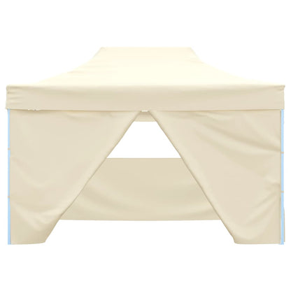 Tenda Pieghevole Pop-Up 4 Pareti Laterali 3X4,5 M Bianco Crema