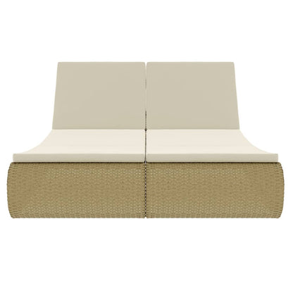Lettino Prendisole In Polyrattan Beige