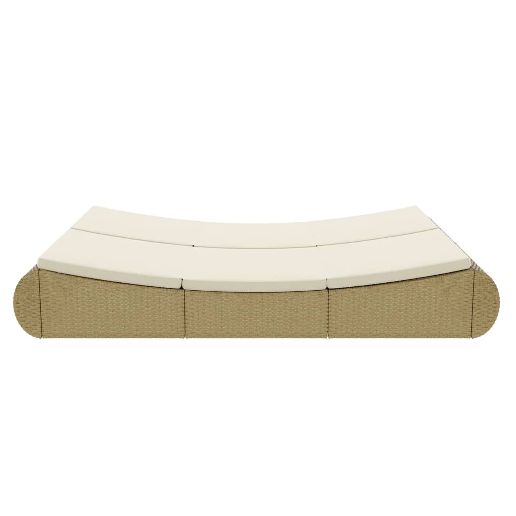 Lettino Prendisole In Polyrattan Beige