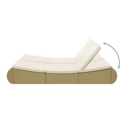 Lettino Prendisole In Polyrattan Beige