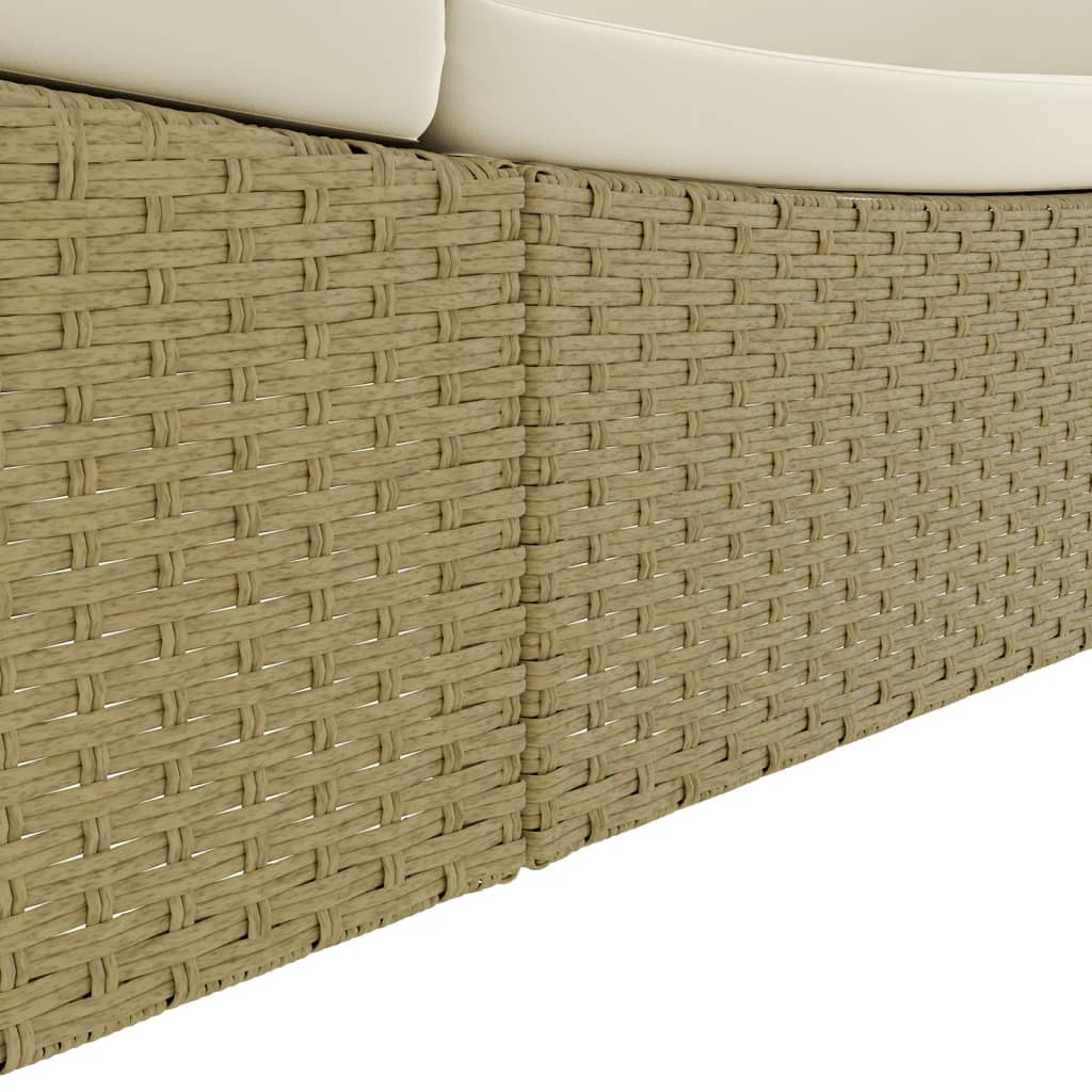 Lettino Prendisole In Polyrattan Beige