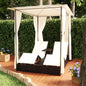 Lettino Prendisole Doppio Con Tende In Polyrattan