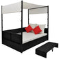 Lettino Da Giardino Con Tetto 190X130 Cm In Polyrattan