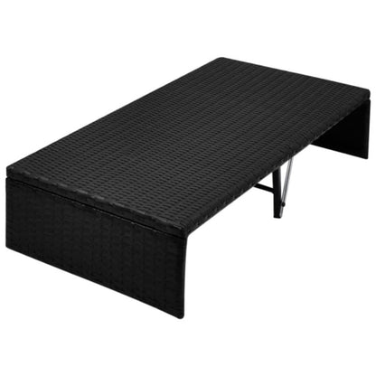 Lettino Da Giardino Con Tetto 190X130 Cm In Polyrattan